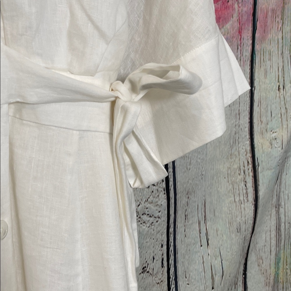 White Linen Equipment Dress 12 - Picture 3 of 9
